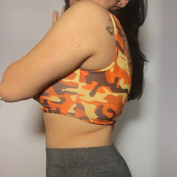 Orange Camo Cami Crop top - Picture 2 of 3